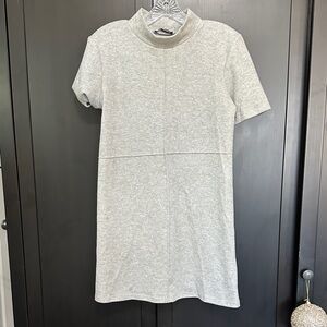 Zara Gray Short Sleeve mock neck  Women's Dress size medium